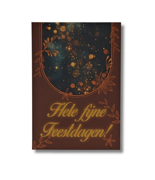 Kerstkaart Goud Fijne feestdagen
