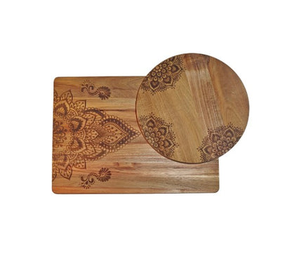 Borrelplank Acaciahout rond