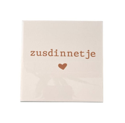 Tegeltje Zusdinnetje off white