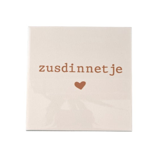 Tegeltje Zusdinnetje off white